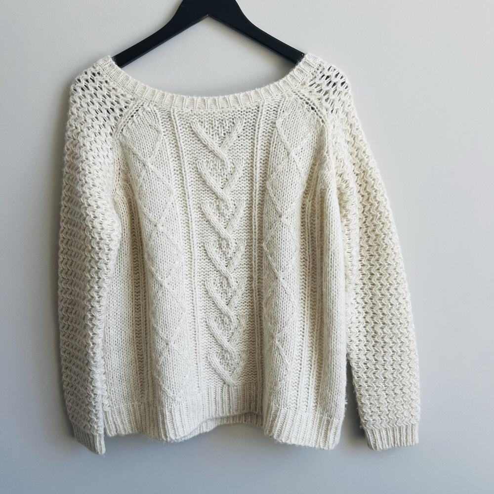 Cynthia Rowley Sweater 1X Wool Blend Chunky Knit Crew Neck